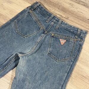 VTG Guess Jeans Womens 28x19 High Rise Tapered Leg Zipper Ankles Style 10022 USA